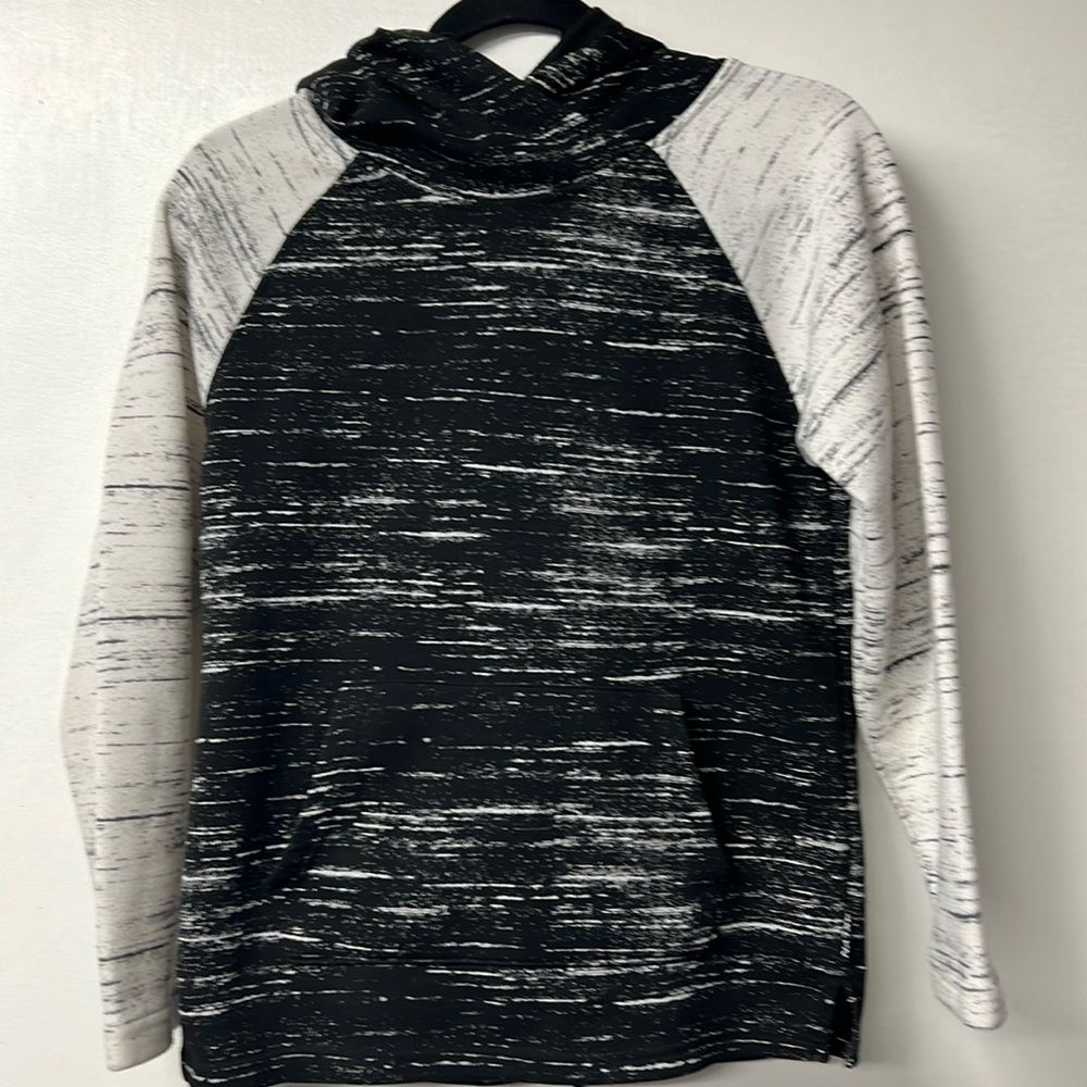 Boys black and white long sleeve hoodie.